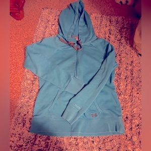 Pretty blue half zip under armor pull over hoodie